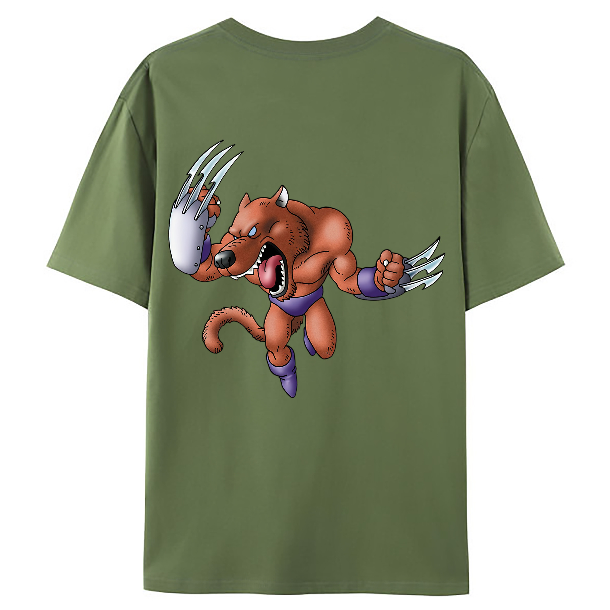 （画像用） ドラゴンクエスト Doragon Kuesuto Dragon Quest 綿100％ メンズ半袖Tシャツ（バックプリント） 通気性